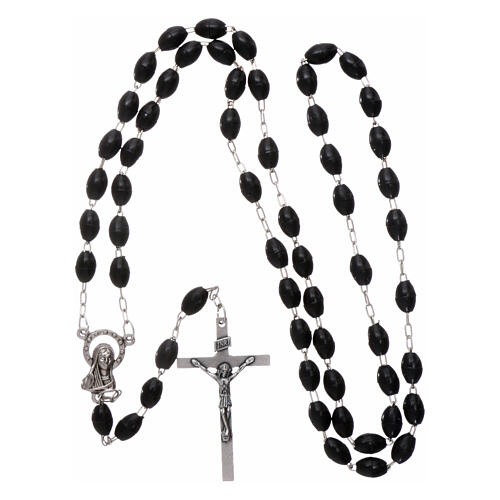 Rosary black plastic 5x3 mm 4