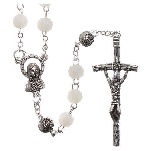 Scented rosary in plastic and phosphorite with 4x4 mm grains 1