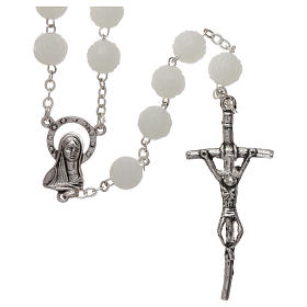 Rosary in plastic and phosphorite with 6x6 mm grains