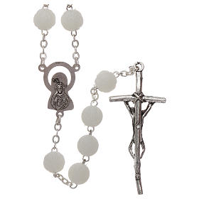 Rosary in plastic and phosphorite with 6x6 mm grains