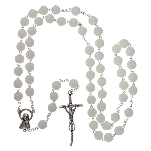 Rosary in plastic and phosphorite with 6x6 mm grains 4