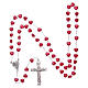 Rosary in plastic with 3x4 mm grains, ruby red s4