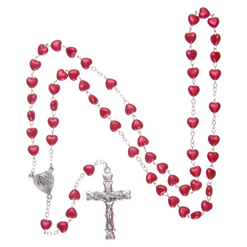 Plastic rosary 4 mm ruby red beads 4