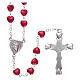 Plastic rosary 4 mm ruby red beads s2