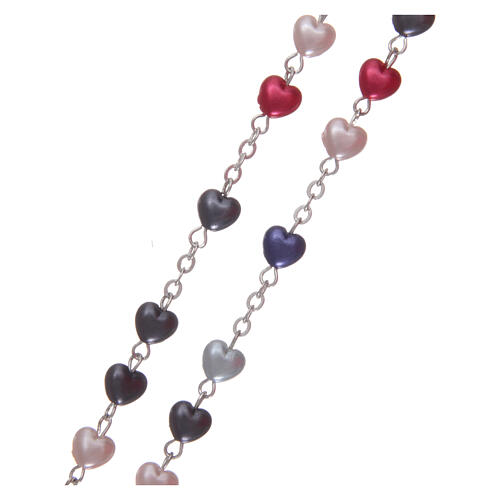 Rosenkranz mit bunten Perlen aus Kunststoff in Herzform, 4 mm 3