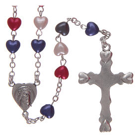 Rosary in plastic with 3x4 mm grains, multicolour