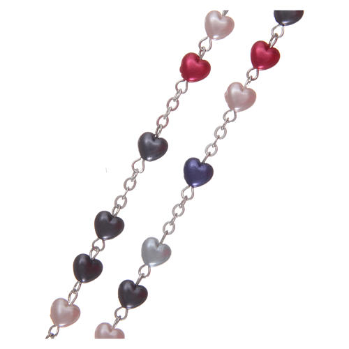 Rosary in plastic with 3x4 mm grains, multicolour 3