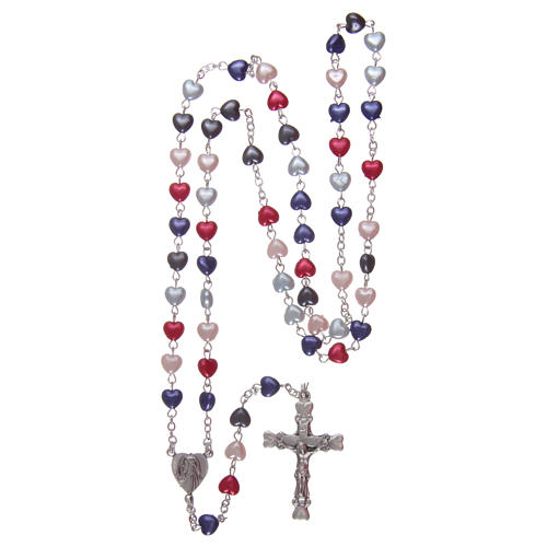 Rosary in plastic with 3x4 mm grains, multicolour 4