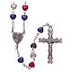 Rosary in plastic with 3x4 mm grains, multicolour s1