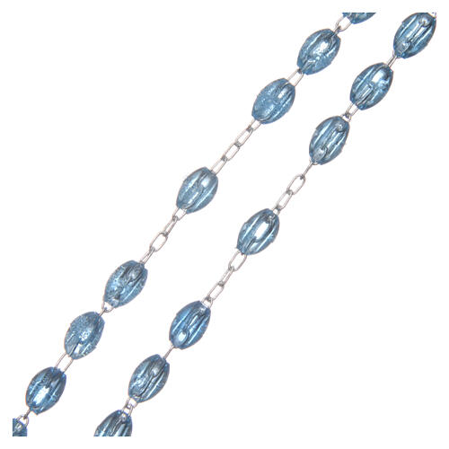 Rosenkranz mit blauen Perlen aus Kunststoff, 5x3 mm 3