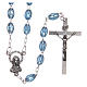 Rosary in plastic with 5x3 mm grains, light blue s1
