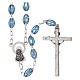Rosary in plastic with 5x3 mm grains, light blue s2