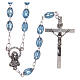 Plastic rosary 5x3 mm oval light blue beads s1