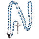 Plastic rosary 5x3 mm oval light blue beads s4