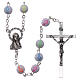 Rosary in plastic with 5x5 mm grains decorated with small crosses s1