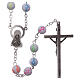 Rosary in plastic with 5x5 mm grains decorated with small crosses s2