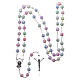 Rosary in plastic with 5x5 mm grains decorated with small crosses s4