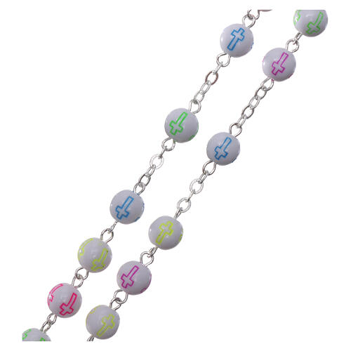Plastic rosary round beads cross image 5 mm 3