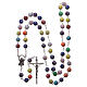 Rosary in plastic with 5x5 mm grains decorated with glitter s4