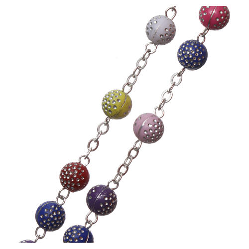 Plastic rosary round beads with rhinstones 5 mm 3