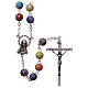 Plastic rosary round beads with rhinstones 5 mm s1