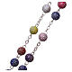 Plastic rosary round beads with rhinstones 5 mm s3