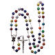 Plastic rosary round beads with rhinstones 5 mm s4