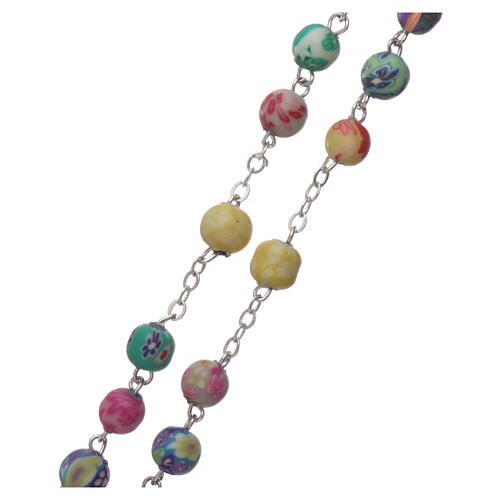 Rosenkranz aus Kunststoff mit bunten Perlen, 4 mm 3