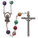 Rosary in plastic with 4x4 mm grains, multicolour s2