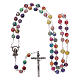 Rosary in plastic with 4x4 mm grains, multicolour s4