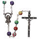 Plastic rosary with round multicolored beads 4 mm s1