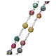 Plastic rosary with round multicolored beads 4 mm s3