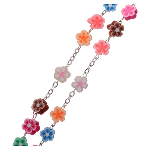 Rosenkranz aus Kunststoff mit Blumen-Perlen, 5 mm 3