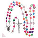 Plastic rosary flower shaped multicolored beads 5 mm s4
