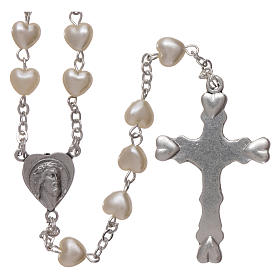 Rosary in plastic 3x4 mm grains, white