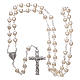 Rosary in plastic 3x4 mm grains, white s4