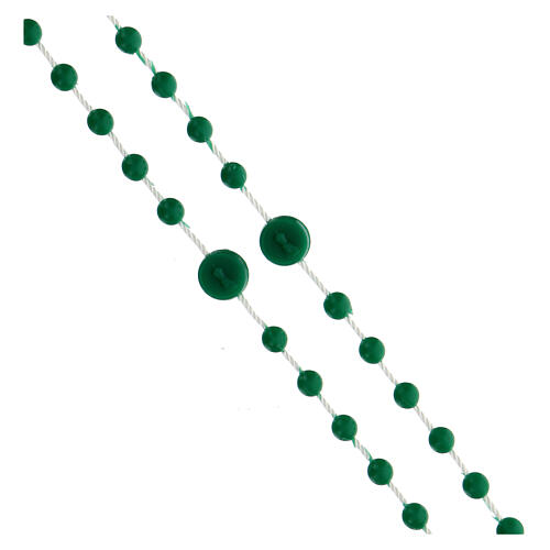 STOCK Fatima rosary with green beads, nylon, 4 mm 3