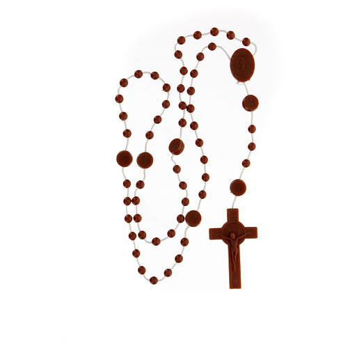 STOCK Saint Benedict's rosary with brown beads, nylon, 4 mm 4