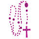 STOCK Fatima rosary with purple beads, nylon, 4 mm s4