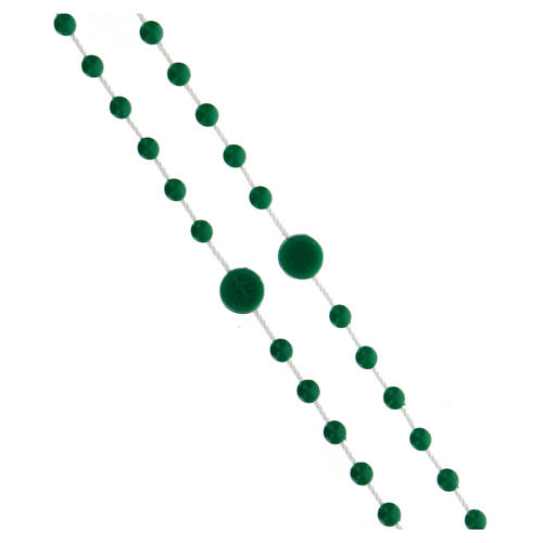 STOCK Saint Benedict's rosary with green beads, nylon, 4 mm 3