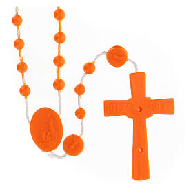 STOCK Rosenkranz, orange Kunststoffperlen auf Nylonkordel, Heiliger Benedikt, 4 mm
