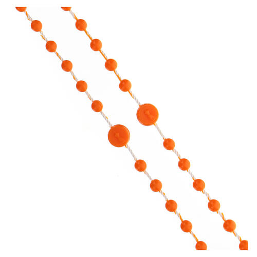 STOCK Różaniec ekonomiczny Fatima koraliki nylon kolor pomarańczowy 4 mm 3