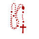 STOCK Rosenkranz, rote Kunststoffperlen auf Nylonkordel, Gottesmutter von Fatima, 4 mm s4