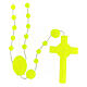 STOCK Saint Benedict's rosary with phosphorescent yellow beads, nylon, 4 mm s1