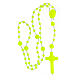STOCK Saint Benedict's rosary with phosphorescent yellow beads, nylon, 4 mm s4