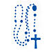 STOCK Rosenkranz, blaue Kunststoffperlen auf Nylonkordel, Gottesmutter von Fatima, 4 mm s4