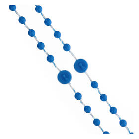STOCK Blue Fatima nylon Rosary with 4mm beads