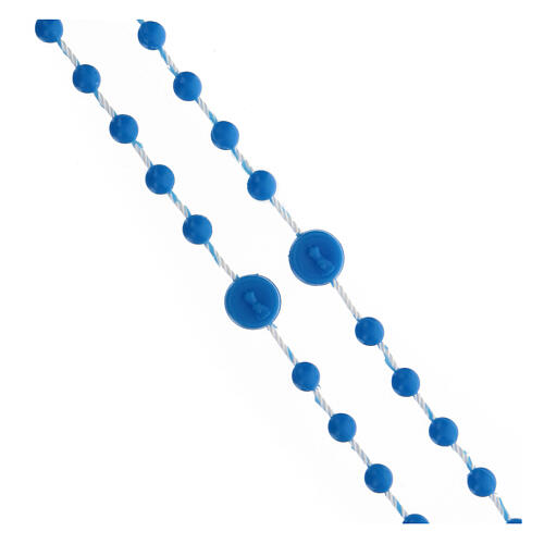 STOCK Blue Fatima nylon Rosary with 4mm beads 2