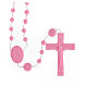 STOCK Rosenkranz, rosa Kunststoffperlen auf Nylonkordel, Gottesmutter von Fatima, 4 mm s1