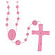 STOCK Rosenkranz, rosa Kunststoffperlen auf Nylonkordel, Gottesmutter von Fatima, 4 mm s2